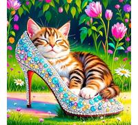 100 Piece Jigsaw Puzzles for Adults Flower Cat High Heels, Educational Games, Impossible Hard Difficult Challenging, Relaxation Jigsaw Puzzles for Adults 100 Pieces 13.8x13.8 inch