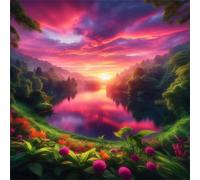 100 Piece Jigsaw Puzzles for Adults Flowers Lake Sunrise, Educational Games, Impossible Hard Difficult Challenging, Relaxation Jigsaw Puzzles for Adults 100 Pieces 13.8x13.8 inch