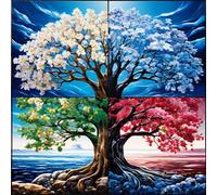 100 Piece Jigsaw Puzzles for Adults Four Seasons Tree, Educational Games, Impossible Hard Difficult Challenging, Relaxation Jigsaw Puzzles for Adults 100 Pieces 13.8x13.8 inch