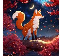 100 Piece Jigsaw Puzzles for Adults Moon Foxes Flower, Educational Games, Impossible Hard Difficult Challenging, Relaxation Jigsaw Puzzles for Adults 100 Pieces 13.8x13.8 inch