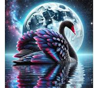 100 Piece Jigsaw Puzzles for Adults Moon Lake Swans, Educational Games, Impossible Hard Difficult Challenging, Relaxation Jigsaw Puzzles for Adults 100 Pieces 13.8x13.8 inch