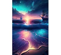 100 Piece Jigsaw Puzzles for Adults Ocean Scenery Puzzle Fun Challenges Perfect for Relaxation Letter Printed on Back Interlock Perfectly No Dust for Men Women Elders Seniors 15.6 x 11 inch