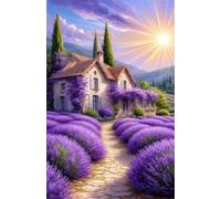 100 Piece Jigsaw Puzzles for Adults Sunlight Lavender Puzzle Fun Challenges Perfect for Relaxation Letter Printed on Back Interlock Perfectly No Dust for Men Women Elders Seniors 15.6 x 11 inch