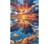 100 Piece Jigsaw Puzzles for Adults, Sunrise Ocean 15.6x11 inch, Challenging Brain Teaser Puzzle, Premium Cardboard Hobby Gift for Adults & Seniors