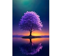 100 Piece Jigsaw Puzzles for Adults Tree of Life Lake Puzzle Fun Challenges Perfect for Relaxation Letter Printed on Back Interlock Perfectly No Dust for Men Women Elders Seniors 15.6 x 11 inch