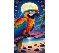 100 Piece Jigsaw Puzzles for Adults, Tropical Parrot Moon Classic Puzzle, 15.6x11 inch, Premium Interlocking No Dust, Family Indoor Activity