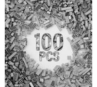 100 Piece Light Gray Bricks Bulk 12 Size Light Grey Classic Building Blocks Bricks Compatible with Lego Parts and Pieces(Color: Light Gray)