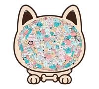 100 - Piece Macaron - Colored Dog Shaped Wooden Puzzles for Adults - Unique Animal Shaped Wooden Puzzle, Cute Dogs Creative Gift for Dog Lovers, Relaxing Puzzles & Home Decor