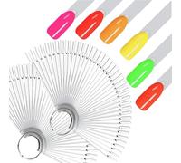 100-Piece Nail Swatches Sticks in Transparent, Nail Art Tips Color Sticks Pop Sticks Nail Display Ring for Nail Gel Polish Practice,Salon Nail Display Techniques