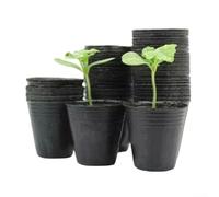 100 Piece Nursery Pots for Flower and Vegetable Gardening with Thickened Plastic and Hollow Bottom Drainage Design (7.2 * 7.2cm)