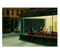 100 Piece Puzzle Edward Hopper Nighthawks Wall Art Poster Family Games for Adults Kids Games Educational Toys 45.5x35.5CM
