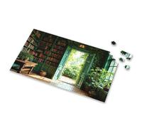 100 Piece Puzzles For Kids A Cozy Library With An Open Door Leading To A Lush Garden Picture Puzzle Jigsaw Puzzles 500 Pieces Puzzles For Adults 500 P(1000PCS)