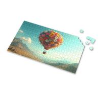 100 Piece Puzzles For Kids A Hot Air Balloon Adorned With Colorful Flowers Floats Picture Puzzle Puzzles For Adults 750 Piece Puzzles For Adults(500PCS)