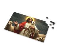 100 Piece Puzzles For Kids A Man With A Halo Holds A Lamb, Surrounded By Sheep. Picture Puzzle 750 Piece Puzzles For Adults Jigsaw Puzzles 1000 P(1000PCS)