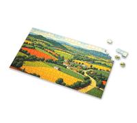 100 Piece Puzzles For Kids A Picturesque Countryside With Rolling Hills, Colorful Fields, And Scattered Houses. Picture Puzzle 750 Piece Puzzles For Adults Jigsaw Puzzles 1000 P(300PCS)