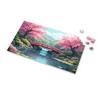 100 Piece Puzzles For Kids A Serene Japanese Garden With Cherry Blossoms, A Red Bridge, And A Tranquil Pond Picture Puzzle Gift For 4 Year Old Boy 100 Piece Puzzles For Kids(500PCS)
