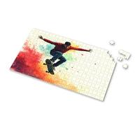 100 Piece Puzzles For Kids A Skateboarder Performs An Aerial Trick Against A Colorful Picture Puzzle 500 Piece Puzzles For Adults Toddler Toys(500PCS)