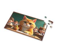 100 Piece Puzzles For Kids Adorable Ginger Cat In Classroom Setting Picture Puzzle Gifts For 5 Year Old Girls 500 Piece Puzzles(1000PCS)