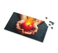 100 Piece Puzzles For Kids Hands Holding A Glowing Heart With Vibrant Energy Radiating Outward Picture Puzzle Gift For 4 Year Old Boy 100 Piece Puzzles For Kids(500PCS)