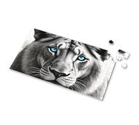 100 Piece Puzzles For Kids White Tiger With Striking Blue Eyes Picture Puzzle 500 Piece Puzzles For Adults Toddler Toys(500PCS)