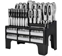 100-Piece Screwdriver Kit with Magnetic Tips Non-Slip Handles 23 Standard 8 Precision Drivers 60 Bits Plus Holder Rack for Household Maintenance