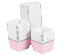 100-Piece Set of Small Square Paper Baking Cups: Cupcake Liners, Dessert Holders, Muffin Cases for Weddings, Birthdays, and Showers (Pink)