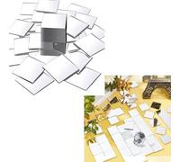 100 Piece Silver Self Adhesive Acrylic Mirrors, Multi-Surface Mini Square Tiles for Crafts/Home Décor/Kitchen/Bathroom, Easy Peel & No-Residue Mirror Stickers 3x3cm (1.2x1.2)