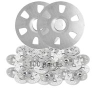100 Piece Washers Tile Carrier, 35mm/1.37in Insulating Plate Washers, Metal Washers Insulation Fixings Discs Washer, Steel Insulation Thermoplate, Galvanized Steel Insulation, For Composite Panels