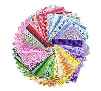 100 Pieces 10x10cm Fabric Squares for Sewing and Quilting, Assorted Patterns, Fabric Scraps for Beginners and Crafting Projects