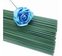 100 Pieces 2 Gauge Green Floral Stems Wire 2 mm Diameter 12 inch/30 cm Artificial Flower Stems Rods for Paper Flower Arrangements Bouquet Florist Stub Wire Crafts DIY Wreath Making Supplies