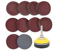 100 Pieces 2 Inch Sanding Discs, 80-3000 Grit 50mm Sandpaper with 1/4" Shank Backing Plate and Soft Foam Buffering Pad, for Drill Grinder Rotary Tool, Hook and Loop Sand Paper Assortment Pack