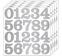 100 Pieces 2 Inch Silver Number Stickers,5 Sheets Waterproof Vinyl Self Adhesive Numbers Stickers for Birthday Cards, Mailbox, Sign, Arts Craft, Date, Scrapbooks, Helmet (Silver, 2 Inch)