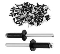 100 Pieces 4.8mm Blind Rivets Dome Head, Open End Pop Rivets, Aluminum Cap Iron Core Rivets for Wood, Plastic, Thin Metals, Car, Moto, Boats, Kayaks, Furniture(4.8X12mm)