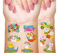 100+ Pieces 4 Sheets Easter Temporary Easter Egg Bunny Chick Stickers Party Favors Treats Goodie Bag Fillers …