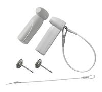 100 Pieces 58Khz AM Hard Security Tags, Reusable EAS Clothing Tags for Retail Stores, Includes 100 Pins and 10 Lanyards for Loss Prevention White