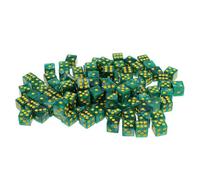 100 Pieces 6-sided Dice Spot Dice 14mm for Board Games, Party Games Dice Green