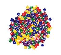 100 Pieces 6 Sided Dices Set Digital Dice Party Favors Role Playing Game, Mixed color, 16mm