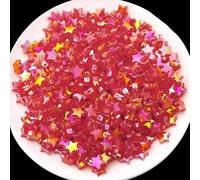 100 Pieces Acrylic Red Star Beads with Hole 11x10mm Iridescent Star Spacer Beads for Bracelet,Beading Craft Making-with 1.5mm Hole Diameters