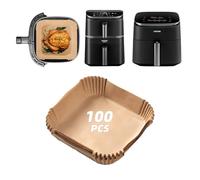 100 Pieces Air Fryer Baking Paper Accessories for Hot Air Fryer Cosori Turbo Tower Pro & Smart Airfryer 10.8L Double Stack, Baking Paper for COSORI Turboblaze CAF-DC601-KEU & CAF-DC112-ADE (6.5L