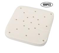 100 Pieces Air Fryer Parchment Paper Non Stick Baking Sheets Wood Pulp Liners for Cooking Baking Air Fryers Steamer Microwave Oven White 9 Inch Disposable