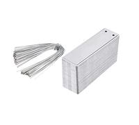 100 Pieces Aluminum Plant Labels Reusable Metal Plant Tags Tree ID Tags Pot Label Tag Marker with Metal Wires for Indoor Outdoor Gardening (Small, Silver with Flat Edge)
