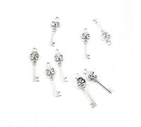 100 Pieces Antique Silver Tone Jewellery Charms Craft Art Making Crafting Beading Supplies X9LG4G Skull Skeleton Key