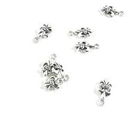 100 Pieces Antique Silver Tone Jewelry Charms L7TE2Y Fleur De Lis Iris Lily Craft Art Making Crafting Beading