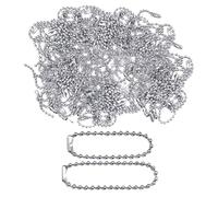 100 Pieces Ball Chain Necklace, Key Ring Chain, Key Chain, Bead Key Chain, Ball Chain Craft, Ball Chain Connector Buckle, Ball Chain 10cm, Ball Chain 12cm (Silver)