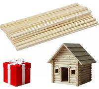 100 Pieces Balsa Wood Sticks, Natural Square Dowels Wooden Stick, Unfinished Hardwood Wood Strips Slats for Crafting, Arts and DIYer, Model Making Woodcraft Decorations, Halloween Gifts (4 x 4 x 300 )