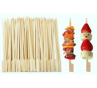 100 Pieces Bamboo Paddle Skewers 18CM, Flat Burgers Sticks Children Kids Wooden Fruits Picks Barbecue Kebabs for Buffets Party Fountain Fondue Stick Holders (18CM)
