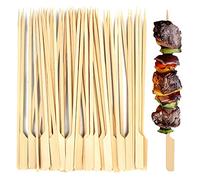 100 Pieces Bamboo Paddle Skewers Sticks, Bamboo Barbecue Sticks Skewers 20 cm/7.87 inch for Barbeque, Cocktails, Fruit, Kebab, Burger, BBQ, Party Sticks Skewers