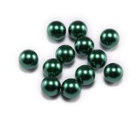 100 Pieces Beads for Crafts,Loose Beads Artificial Pearl Without Hole ABS Imitation Pearl Round Beads Small Filler Beads Pearl for Jewelry Making Craft Decoration,Dark Green,6mm