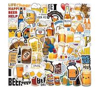 100 Pieces Beer Stickers for Water Bottle|Vinyl Waterproof Sticker Laptop Skateboard Phone Car Decals for Teens Adults Party Favors Supplies Decor (Beer Decals)