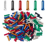100 Pieces Bicycle Cable End Caps, 6 Colors Bicycle Cable End Caps for Road Bikes and Mountain Bikes, Bicycle Cable Tips (Red, Yellow, Blue, Black, Green, Splitter)